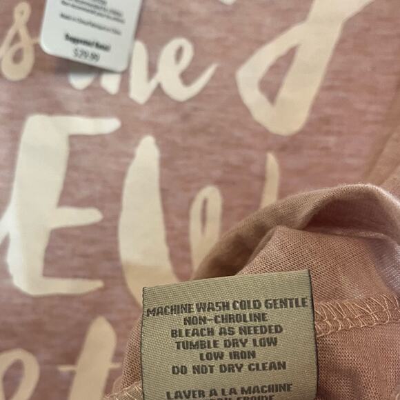 Charlie Paige Pale Pink Strong Is The New Pretty Cold Shoulder Tee Size L/XL - Picture 7 of 8